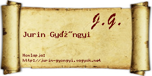 Jurin Gyöngyi névjegykártya